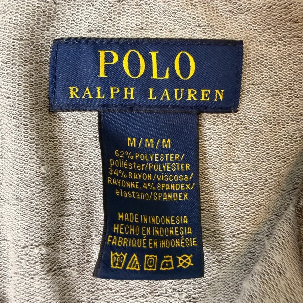 POLO Ralph Lauren Terry Half-Zip Pullover Sweater Heather Gray Cabincore Size M